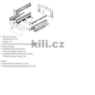 Kompletn� z�suvka InnoTech ATIRA b�l� 176 mm 520 mm 30 kg s tlumen�m