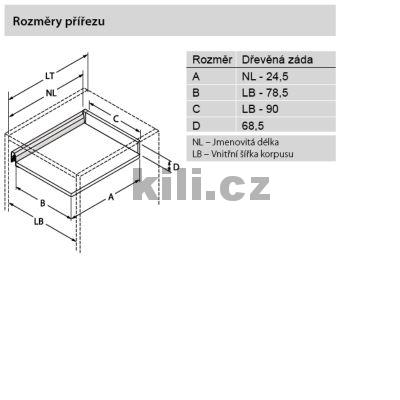 Kompletn� z�suvka ArciTech b�l� 78 mm 500 mm 40 kg Push to open Silent