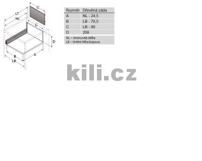 Kompletn� z�suvka ArciTech antracit 218 mm 300 mm 40 kg Push to open Silent