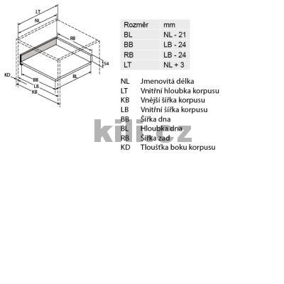 Kompletn� z�suvka AvanTech YOU b�l� 101 mm 450 mm plnov�suv Actro YOU 40 kg s tlumen�m