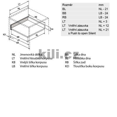 Kompletn� vnit�n� z�suvka AvanTech YOU b�l� 101 mm 350 mm plnov�suv Actro YOU 40 kg s tlumen�m
