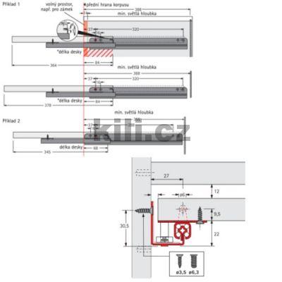 V�suv pro psac� podlo�ku Quadro 25 s aretac� zp�tn�ho chodu, 25kg,  lev� a prav�