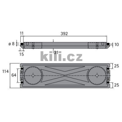 Systema Top 2000 traverza pro kole�ka a kluz�ky EB392 plast �ern�