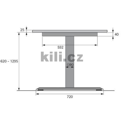 Sada podp�rn�ho r�mu stolu Basic LEGADRIVE, st��brn�, grafitov� �ed�