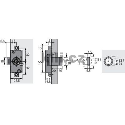 Z�mek Z23 t��cestn� na vrut, D15 nikl