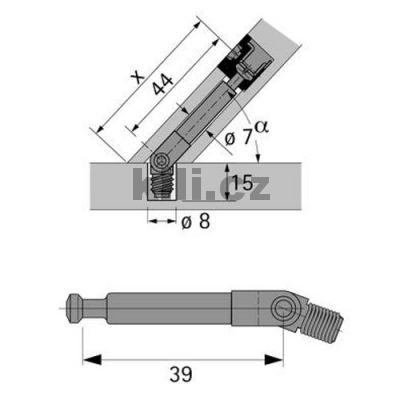 Kol�k kloubov� DU 634, 39 mm, pozink