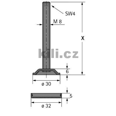 Se�izovac� soklov� �roub M8/100