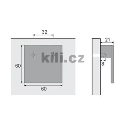 Knopka Venusia chrom lesk