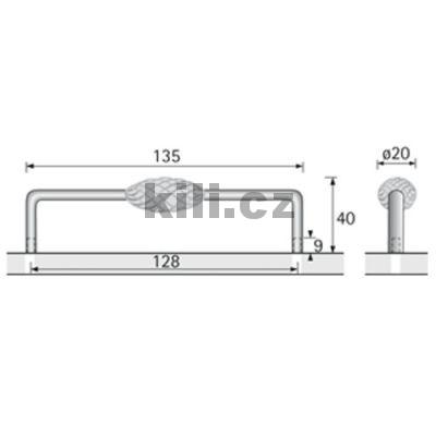 �chytka MALACA 128 mosaz antik