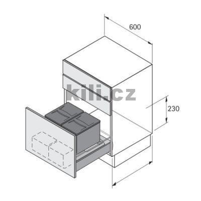 Odpadkov� ko� Bin IT Flex 600 12+12l