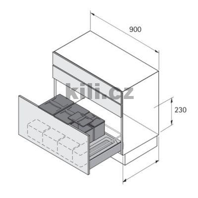 Odpadkov� ko� Bin it Flex 900, 12+12+5,5+5,5l