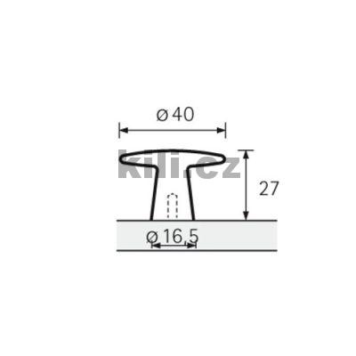Knopka ISSA d40/16,5, chrom lesk