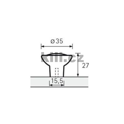 Knopka GALLENO chrom lesk