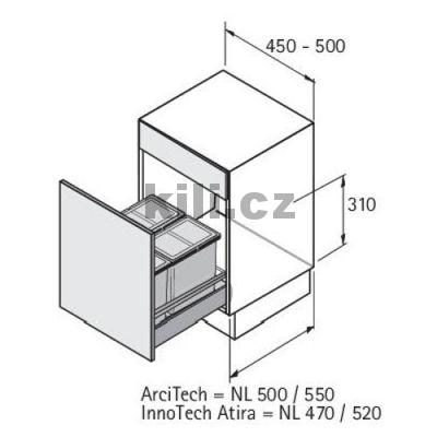 Odpadlov� ko� BIN IT Smart 450-500 /16+8+8 L