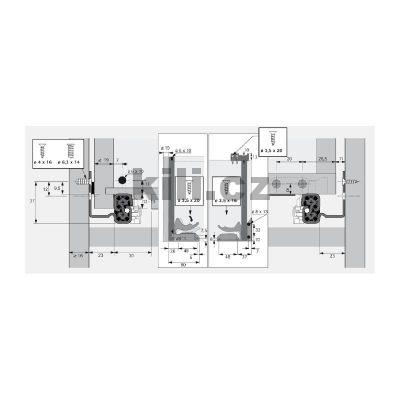 ��ste�n� v�suv QUADRO 25 lev� EB23 300 mm 25 kg s tlumen�m pro d�ev�n� z�suvky