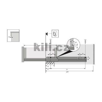��ste�n� v�suv QUADRO 25 lev� EB23 300 mm 25 kg s tlumen�m pro d�ev�n� z�suvky