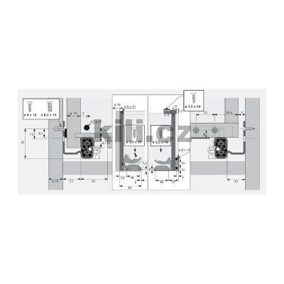 ��ste�n� v�suv QUADRO 25 lev� EB23 350 mm 25 kg s tlumen�m pro d�ev�n� z�suvky