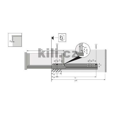 ��ste�n� v�suv QUADRO 25 lev� EB23 350 mm 25 kg s tlumen�m pro d�ev�n� z�suvky