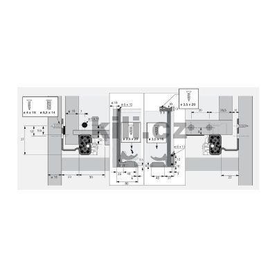 ��ste�n� v�suv QUADRO 25 prav� EB23 350 mm 25 kg s tlumen�m pro d�ev�n� z�suvky