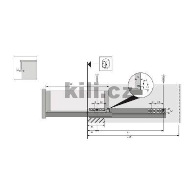 ��ste�n� v�suv QUADRO 25 prav� EB23 350 mm 25 kg s tlumen�m pro d�ev�n� z�suvky