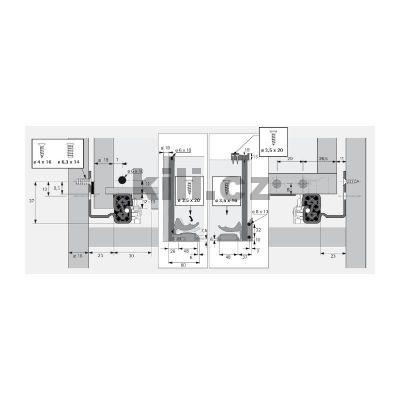��ste�n� v�suv QUADRO 25 lev� EB23 400 mm 25 kg s tlumen�m pro d�ev�n� z�suvky