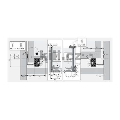��ste�n� v�suv QUADRO 25 prav� EB23 400 mm 25 kg s tlumen�m pro d�ev�n� z�suvky