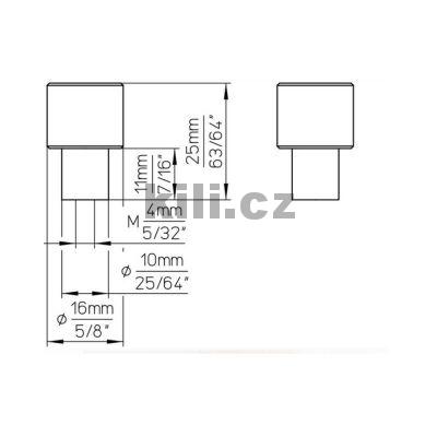 Knopka 2464-16 ZN27 nikl brou�en�