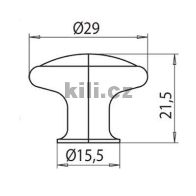 Knopka 1700-29 ZN29 PF21 starost��bro/porcel�n b�ov�