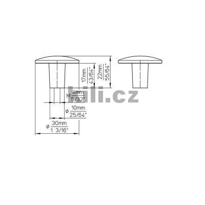 Knopka ROUND chrom lesk