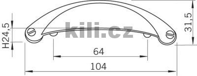 �chytka RELENA 64 nikl brou�en� lesk