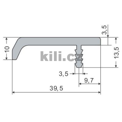 �chytka profilov� UKS-10 nikl brou�en� (inox) - 3,1m