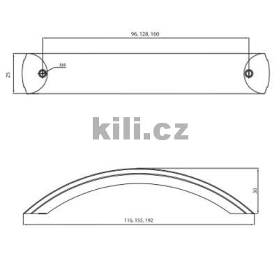 �chytka LENKA 160 chrom mat