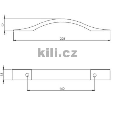 �chytka STELA 160 nikl brou�en� lesk