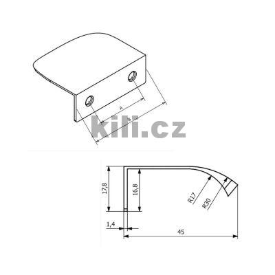 �chytka profilov� U02 hlin�k, �ern� mat, rozte� 480, 3109475000
