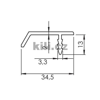 �chytka profilov� UKS-10 nikl brou�en� (inox) sv�tl� - 3,1m