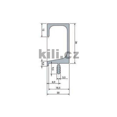 �chytka profilov� UKS-7 nikl brou�en� (inox) sv�tl� - 3,1m