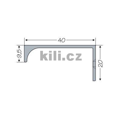 �chytka profilov� UKS-9 hlin�k eloxovan� - 3,1m