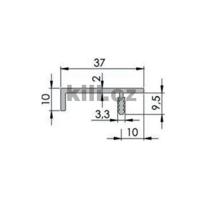�chytka profilov� UKS-11 nikl brou�en� (inox) sv�tl� - 3,1m