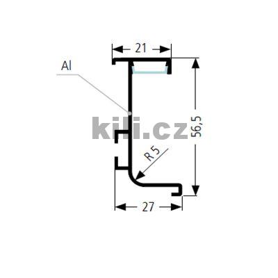 �chytka profilov� pro LED nerez brou�en�, S056/LED/Ne - 4,1 m
