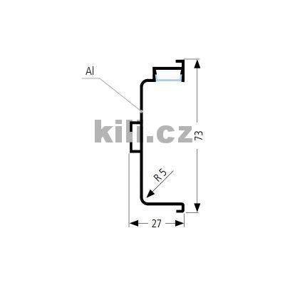 �chytka profilov� pro LED antracit, S057/LED/An - 2,05 m