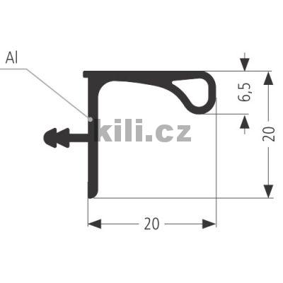 �chytka profilov� b�l� lesk, S068/02L - 2000 mm