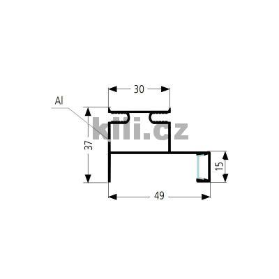 �chytka profilov� pro LED svisl� b�l� lesk, S060/LED/02L - 2250 mm