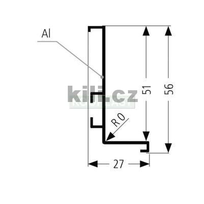 �chytka profilov� L zlat�, S156/Zl2,05 - 2,05 m