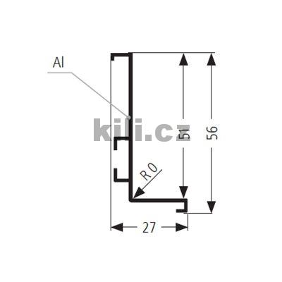 �chytka profilov� L �ern� mat, S156/01 - 4,1 m