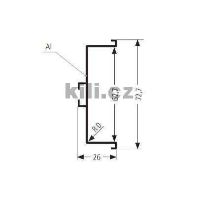 �chytka profilov� C hlin�k, S157/Nat - 2,05 m