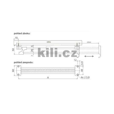 V��k v�suvn� LEVEL 450 mm, dvojit� chrom/�ern�