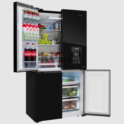 Chladni�ka americk� s mrazni�kou voln� stoj�c� Concept LA8891bc, �ern�, d�vkova� vody