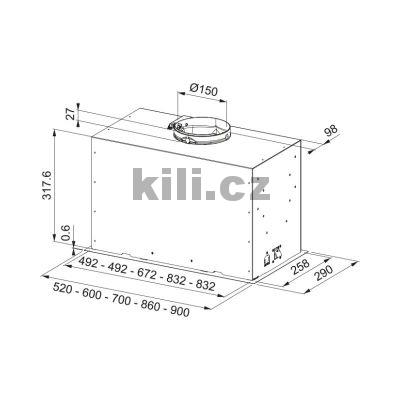 Odsava� par vestavn� Box Flush Premium FBFP BK MATT A70 KL �ern� mat