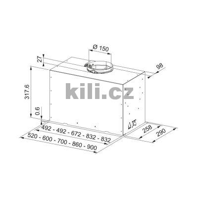 Odsava� par vestavn� FBFE LG A52 BASIC sv�tle �ed�