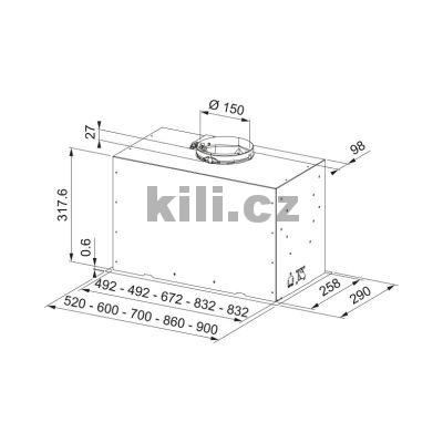 Odsava� par vestavn� Box Flush Basic FBFE BK A52 BASIC �ern� mat
